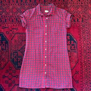 Bridge & Burn flannel shirt dress grey red soft Portland size S